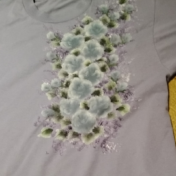 Screen Stars Other - Men's Vintage Purple Large Single Stitch Floral Painted Shirt